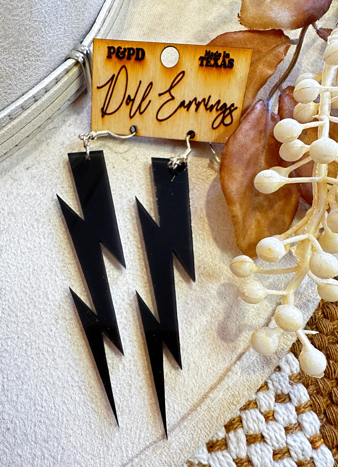 Black Bolt Earrings