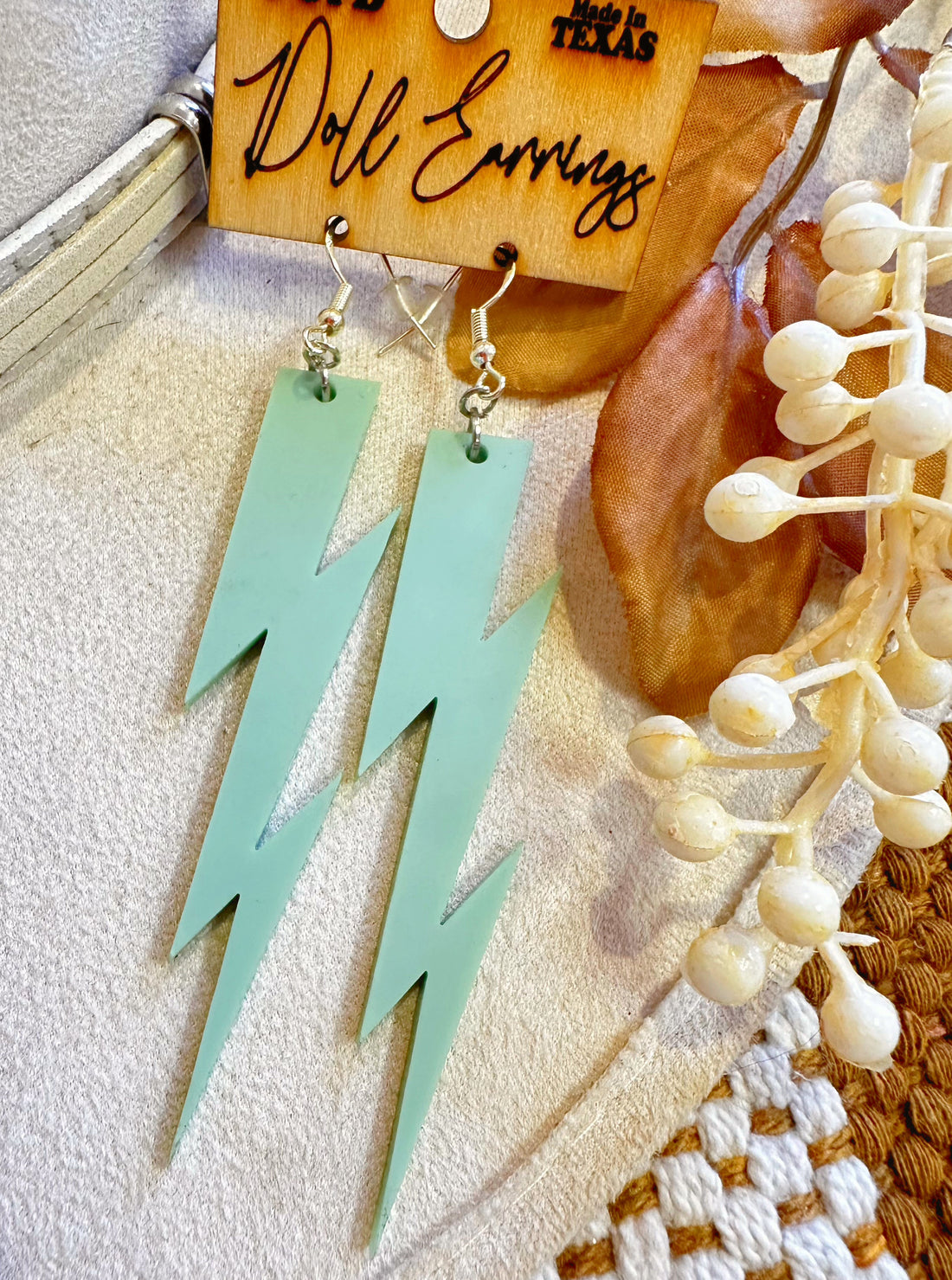 Mint Bolt Earrings