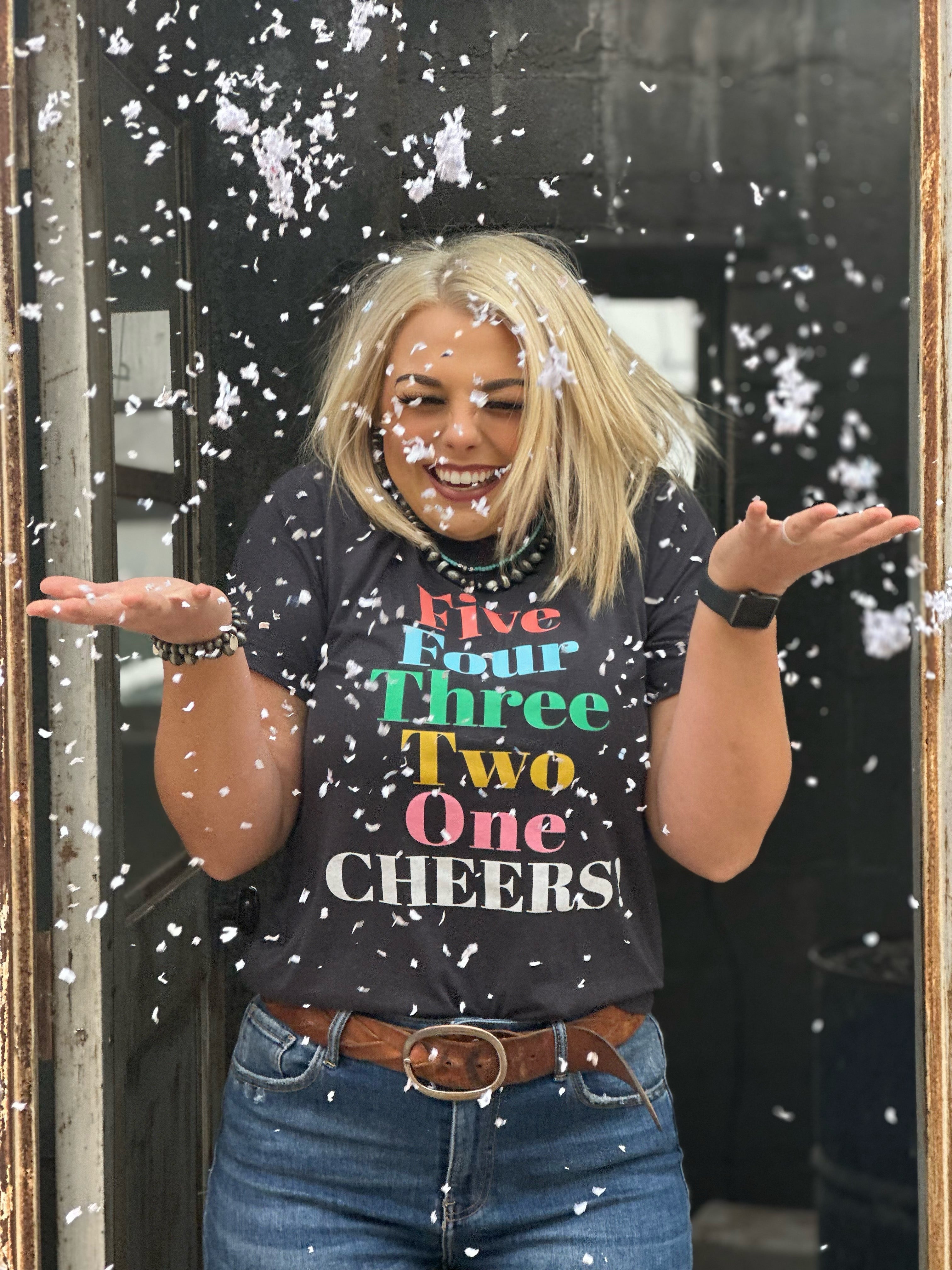 Tees Five Four Three Two One Cheers Tee