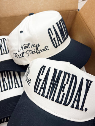 Hat GAMEDAY. - Not My First Tailgate Vintage Trucker Hat