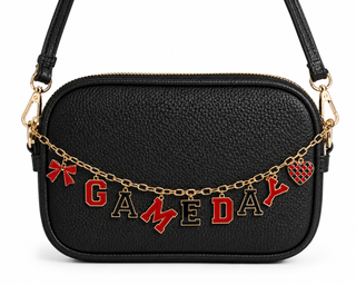 Game Day Black & Red Charm Crossbody Bag