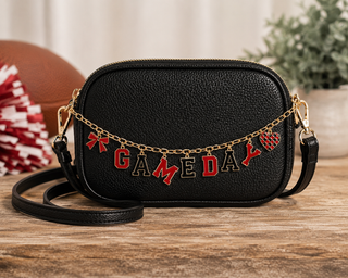 Game Day Black & Red Charm Crossbody Bag