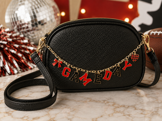 Game Day Red and Black Charm Purse