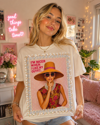 I'm Nicer When I Like My Outift Cream Graphic Tee 1199