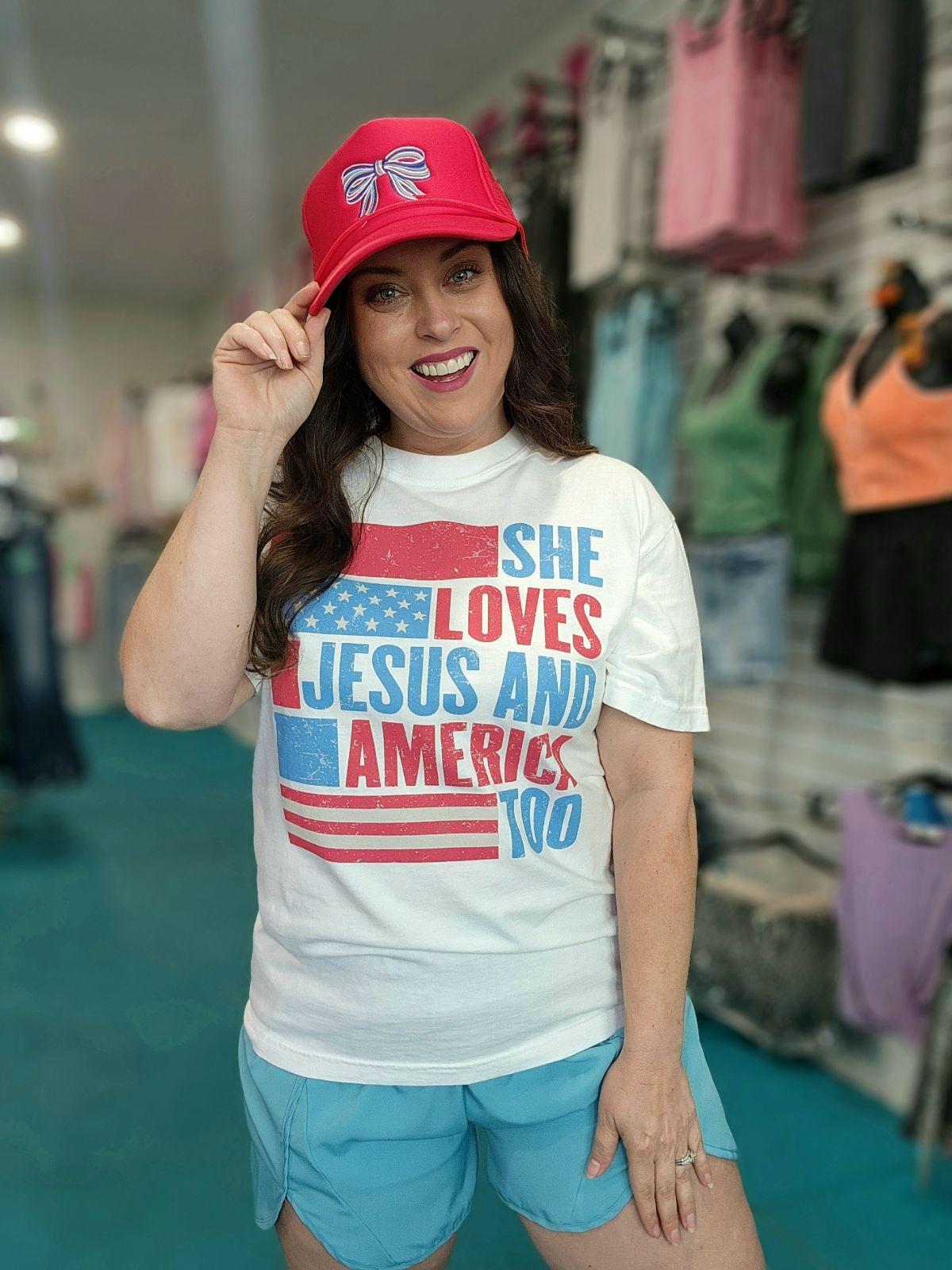 She loves Jesus and America too - Pirates and Pearls Boutique