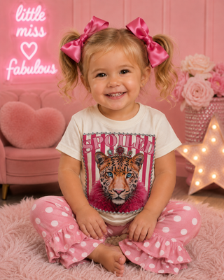 Spoiled Leopard Cream Kids Graphic Tee 205K