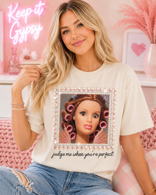 Judge Me When You're Perfect Cream Graphic Tee 1021