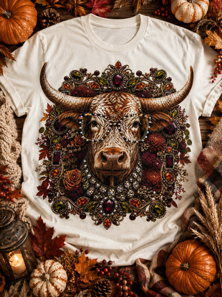 Longhorn Steer Cream Graphic Tee 2115