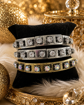 Antiqued Crystal Rhinestone Bracelet