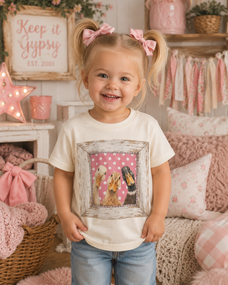 Ducks Polka Dot Frame Cream Kids Graphic Tee 194K