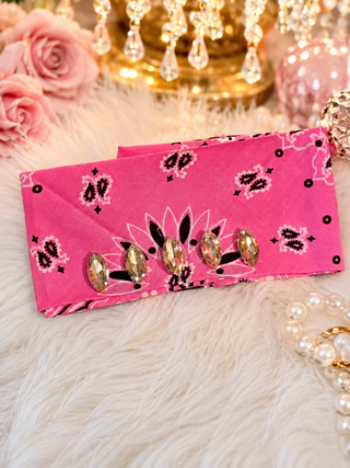 Hot Pink Rebel Crystal Bandana by Sandra Ling Designs