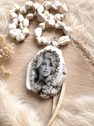 Dolly White Howlite Statement Necklace