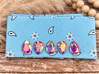 Baby Blue Rebel Crystal Bandana by Sandra Ling Designs