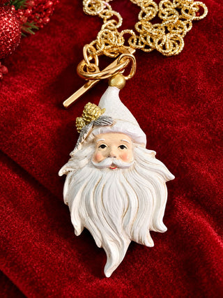 White Santa Pendant Necklace by Sandra Ling Designs