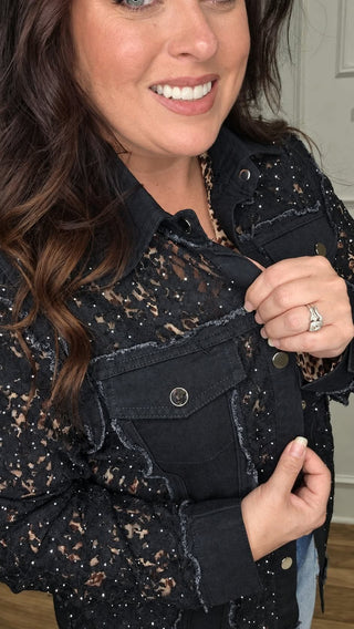 Origami - Midnight Sparkle Black Lace Jacket