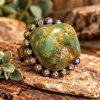 Sage Turquoise Nugget Ring by Sandra Ling