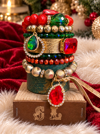 Champagne & Mistletoe Bracelet Tower by Sandra Ling Designs