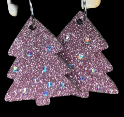 Christmas Tree Glitter Earrings