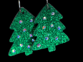 Christmas Tree Glitter Earrings