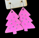 Christmas Tree Glitter Earrings