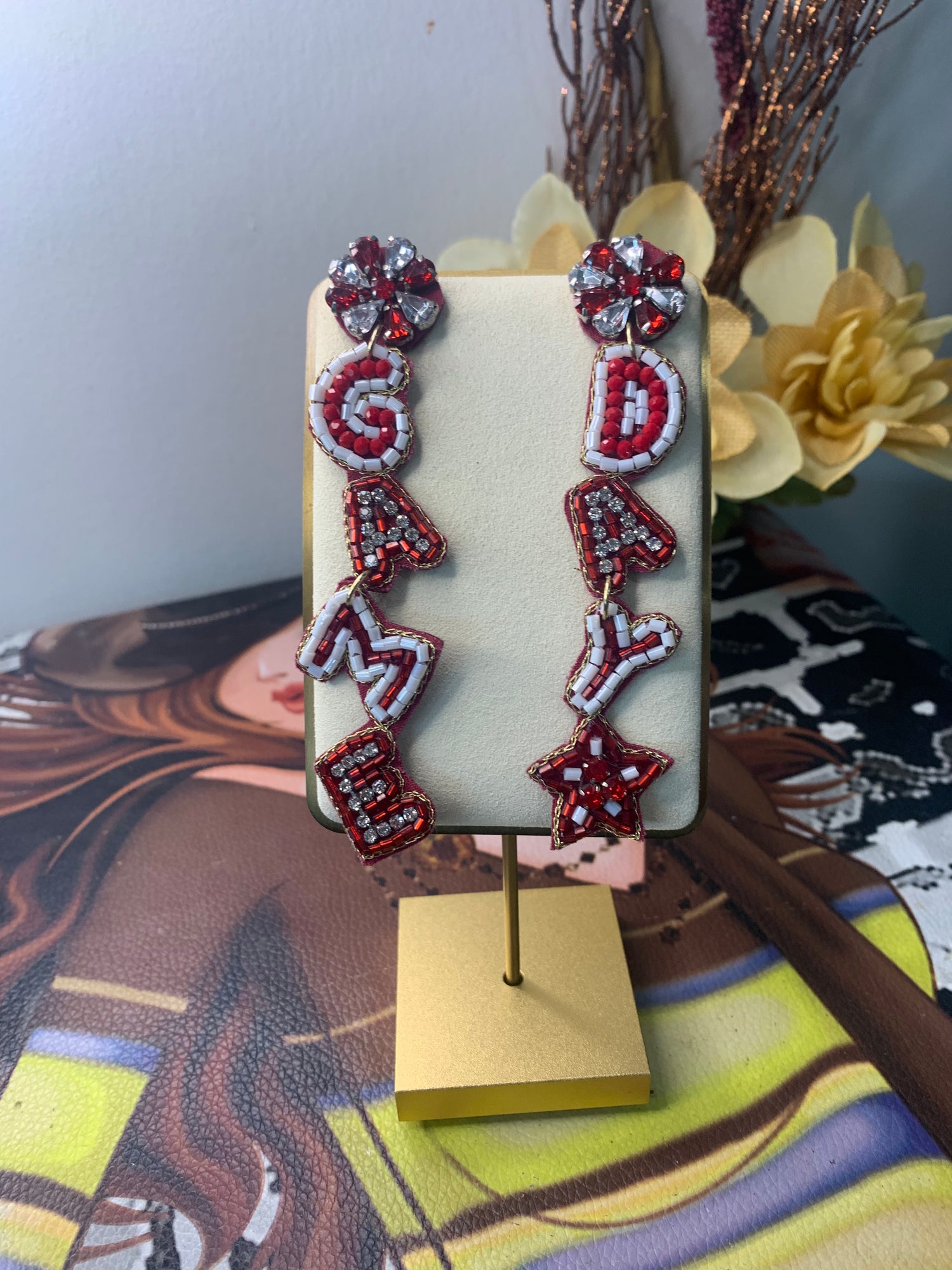 Earrings Game Day Crystal &amp; Beaded Earrings