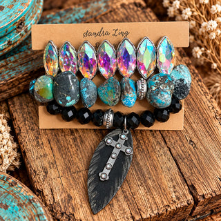 Turquoise Nugget Glam Stack by Sandra Ling Designs