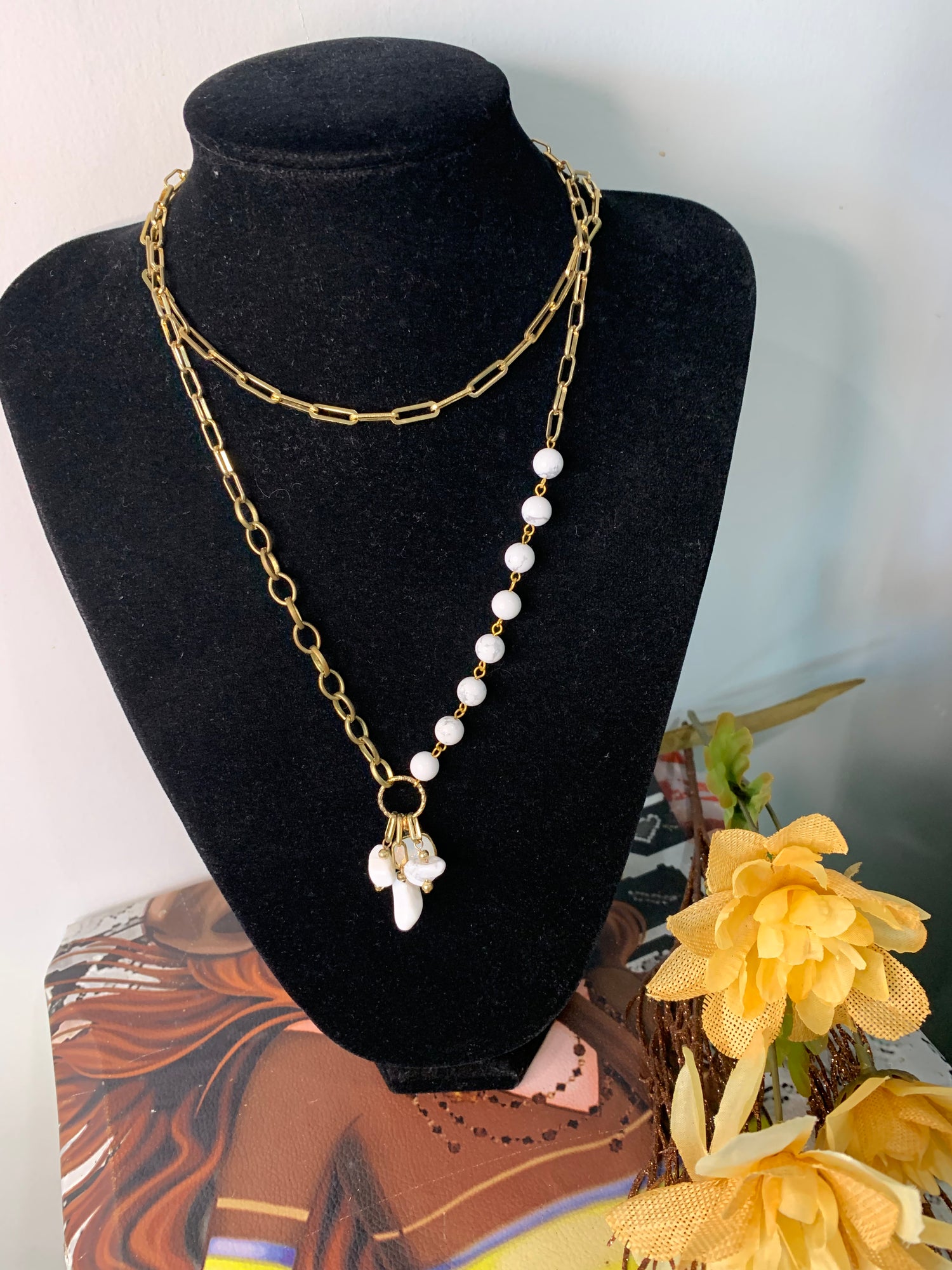 White Crystal Bead Necklace - Pirates and Pearls Boutique