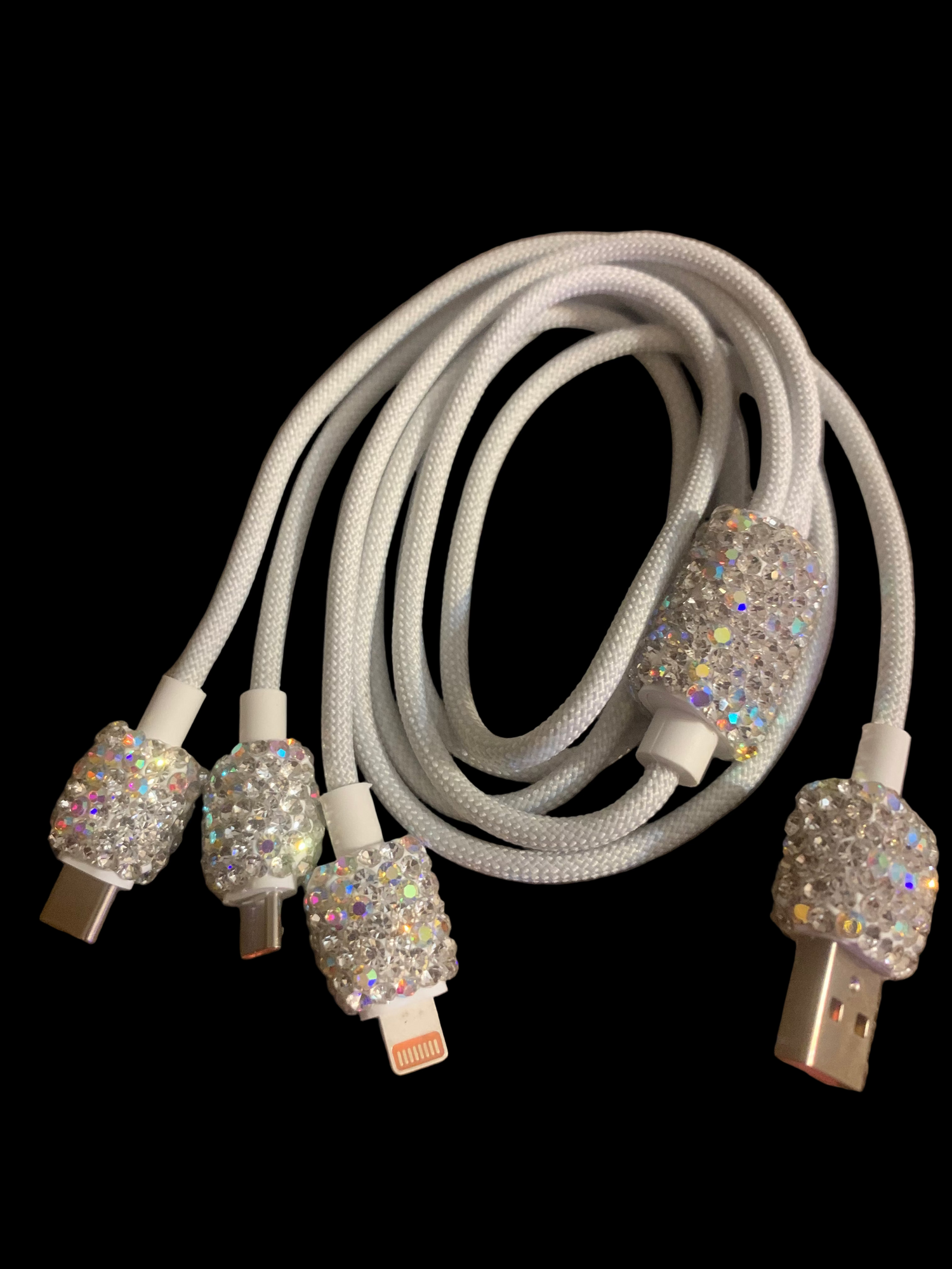 3-in-1 Rhinestone Charging Cable – Universal Fast Charger Cord