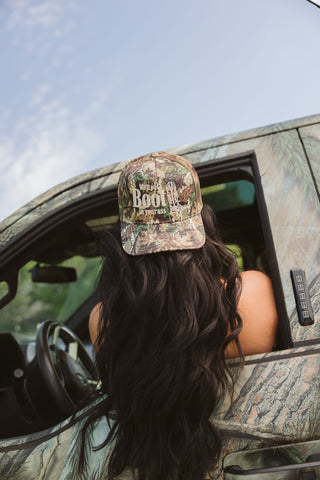 Hat We'll Put A Boot in your Ass - Camo Trucker Hat