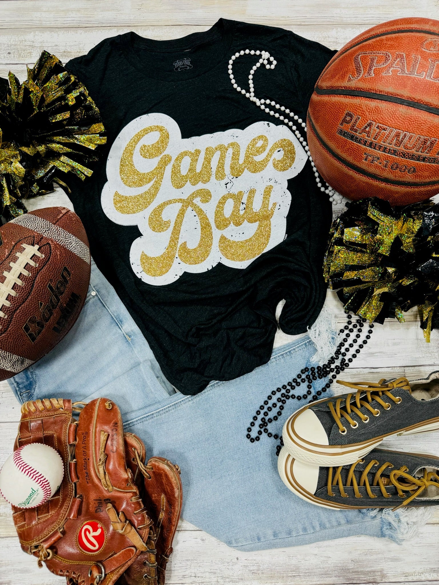 Big Game Day Retro Glitter Tee