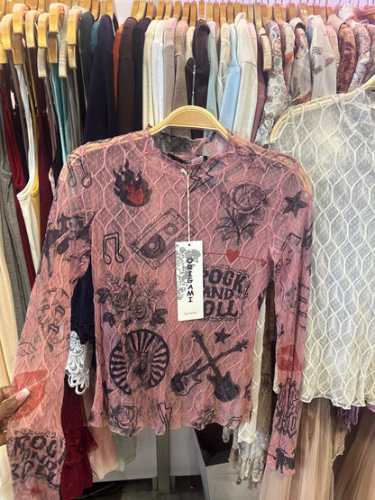 Rock and Roll Lace Mesh Top