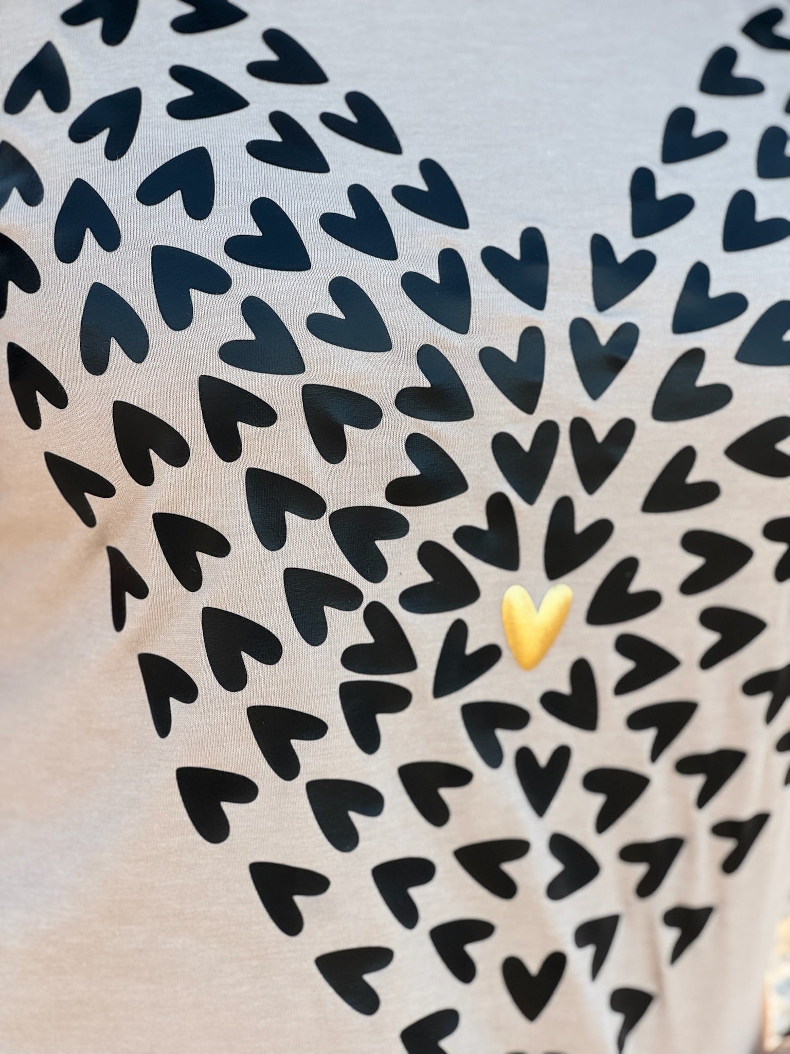 Tiny Hearts with Gold Puff Tee &amp; Sweatshirt
