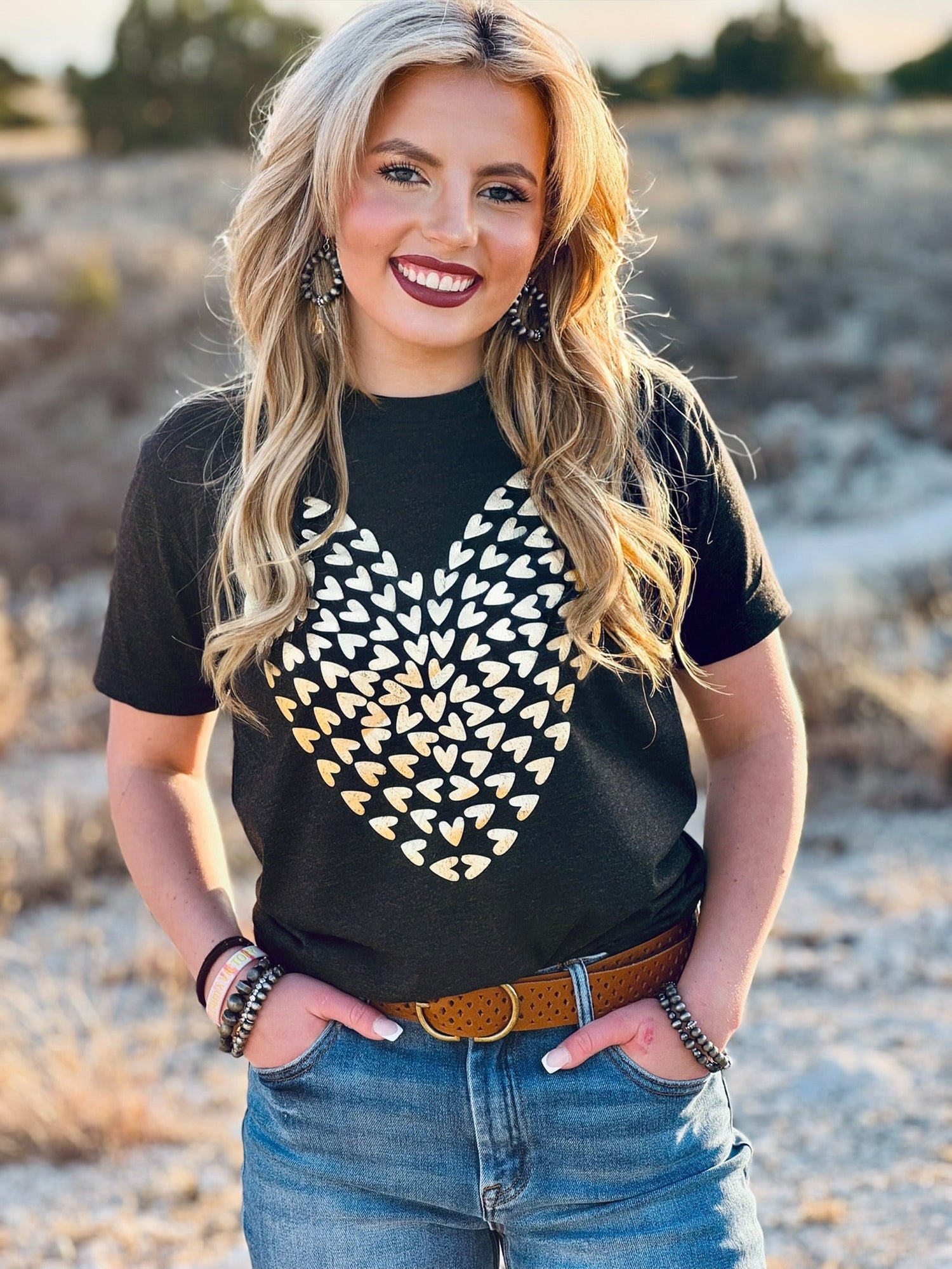 Tiny Hearts in Gold Foil Tee