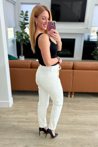 Denim Charlene High Rise Jogger in Ecru