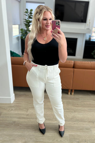 Denim Charlene High Rise Jogger in Ecru