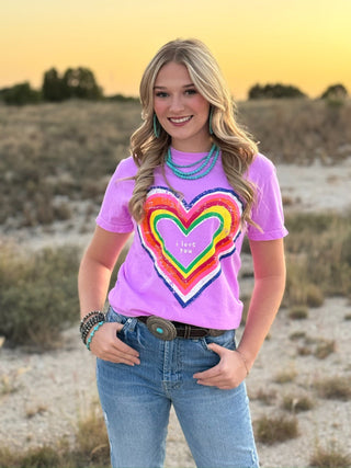 Tees Rainbow Heart I Love You Tee