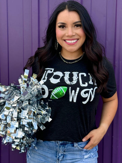 Touchdown with Sequin Football Tee