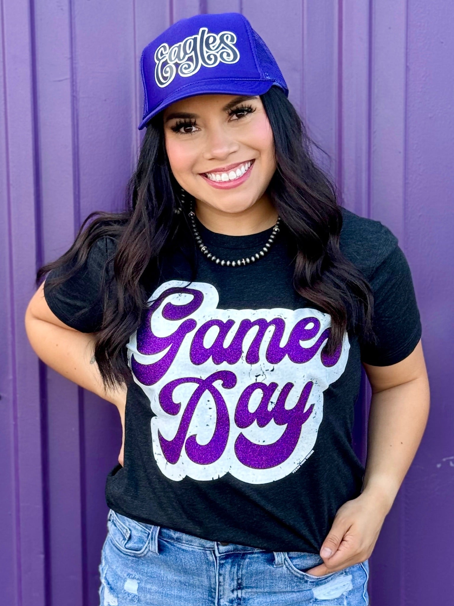 Big Game Day Retro Glitter Tee