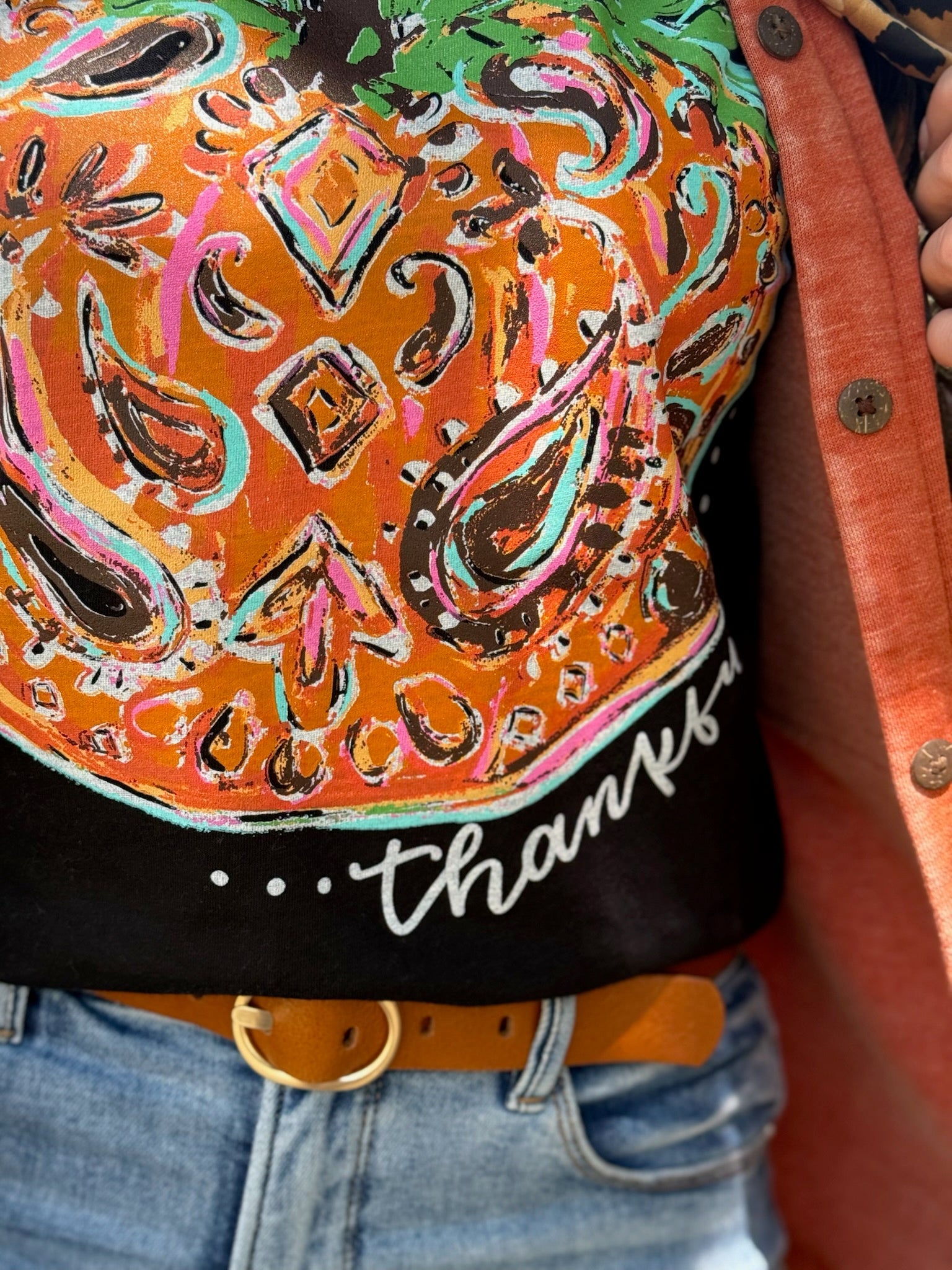 Callie Ann Stelter Thankful Pumpkin Crew Tee &amp; Sweatshirt