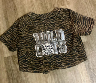 Game Day Oversized Graphic Crop Denim Top