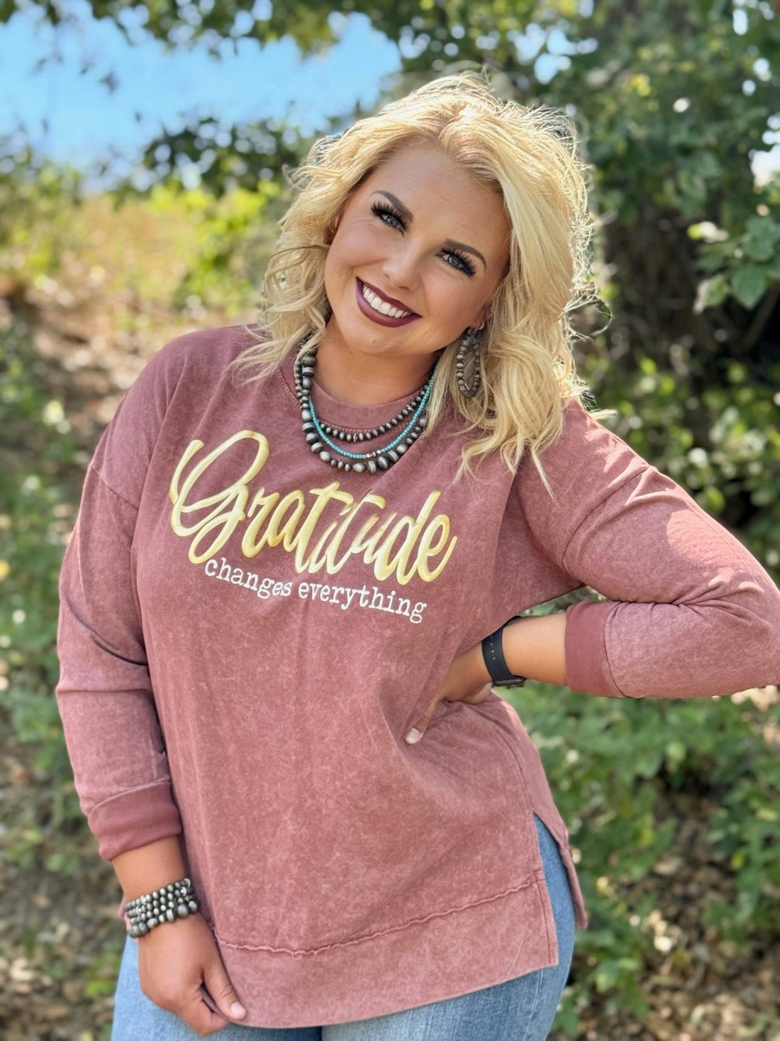 Gratitude is Everything on Clay Mineral Wash Top