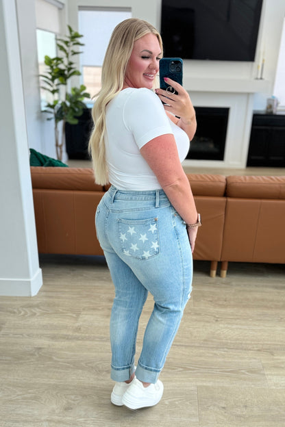 Sam Mid Rise Star Pocket Boyfriend Jeans - Pirates and Pearls Boutique