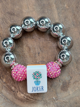 Mahjong Tile Beaded Stretch Bracelet