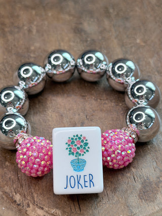 Mahjong Tile Beaded Stretch Bracelet