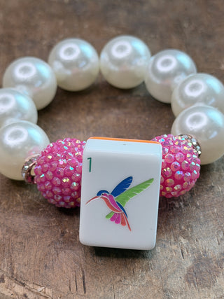 Mahjong Tile Beaded Stretch Bracelet