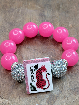 Mahjong Tile Beaded Stretch Bracelet