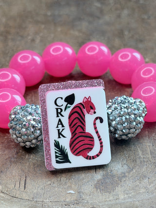 Mahjong Tile Beaded Stretch Bracelet