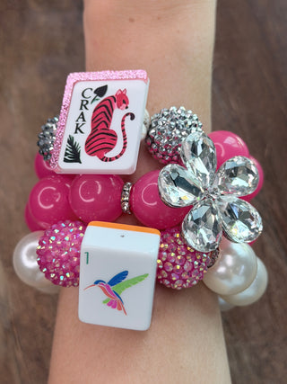 Mahjong Tile Beaded Stretch Bracelet