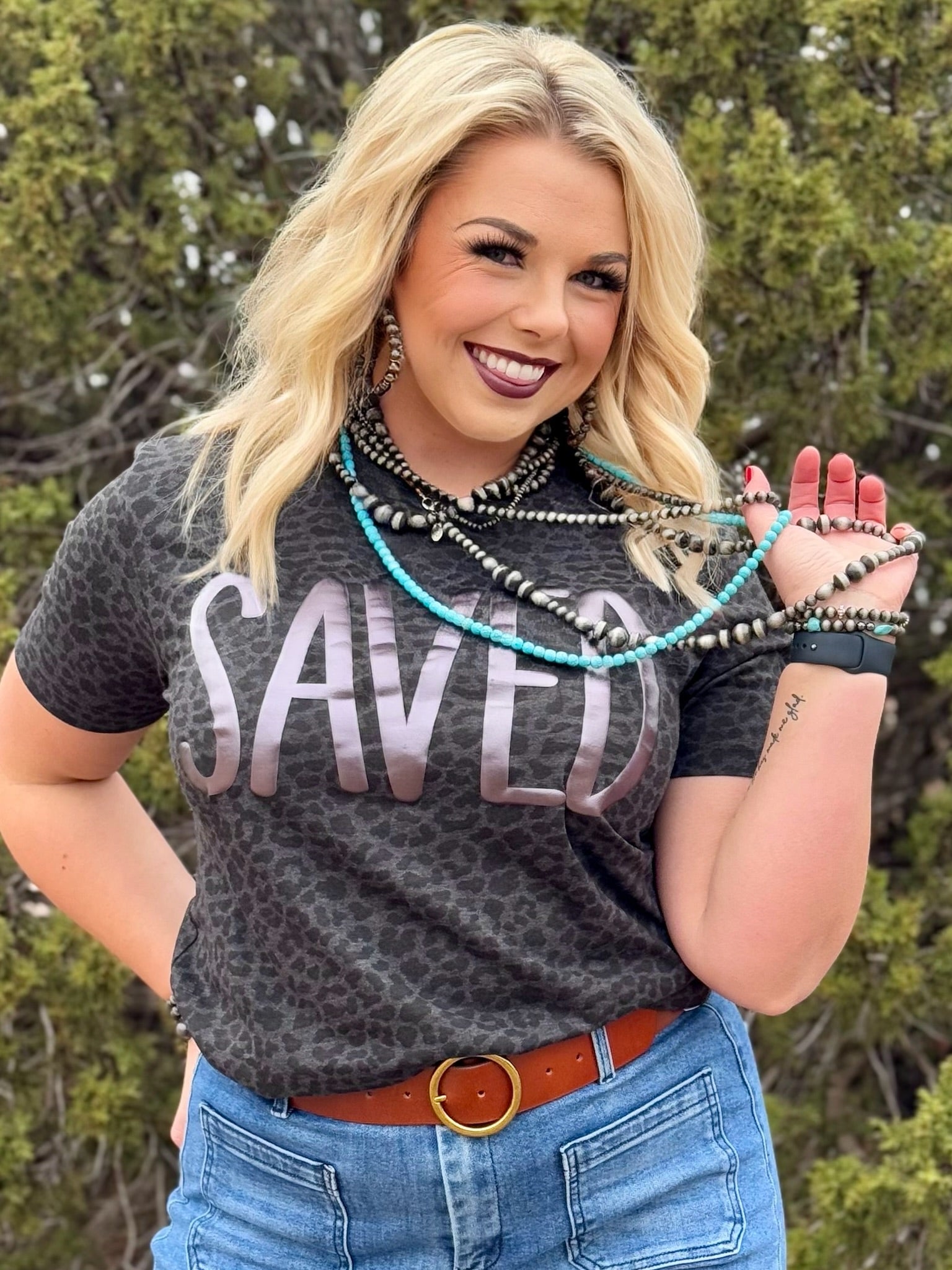 Saved in Black Metallic Puff Tee &amp; Sweatshirt