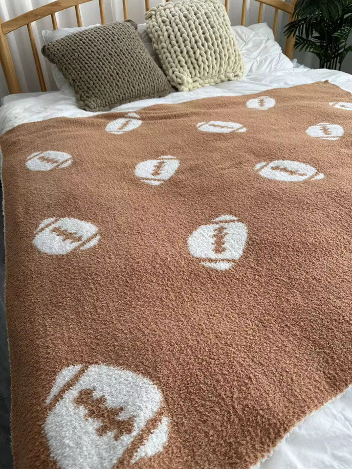 Tan Football Cloud Blanket